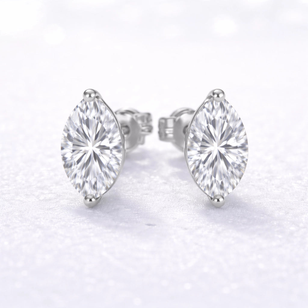 1.5ct Marquise Lab Diamond Stud Earrings EF-VS, 14K gold | i Luv Jewelry