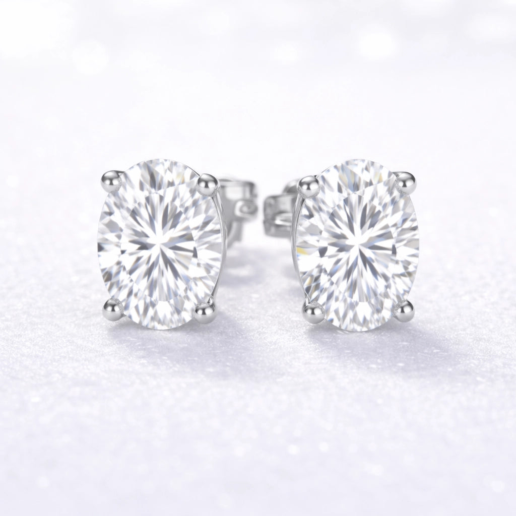 1.5ct Oval Lab Diamond Stud Earrings EF-VS, 14K gold | i Luv Jewelry