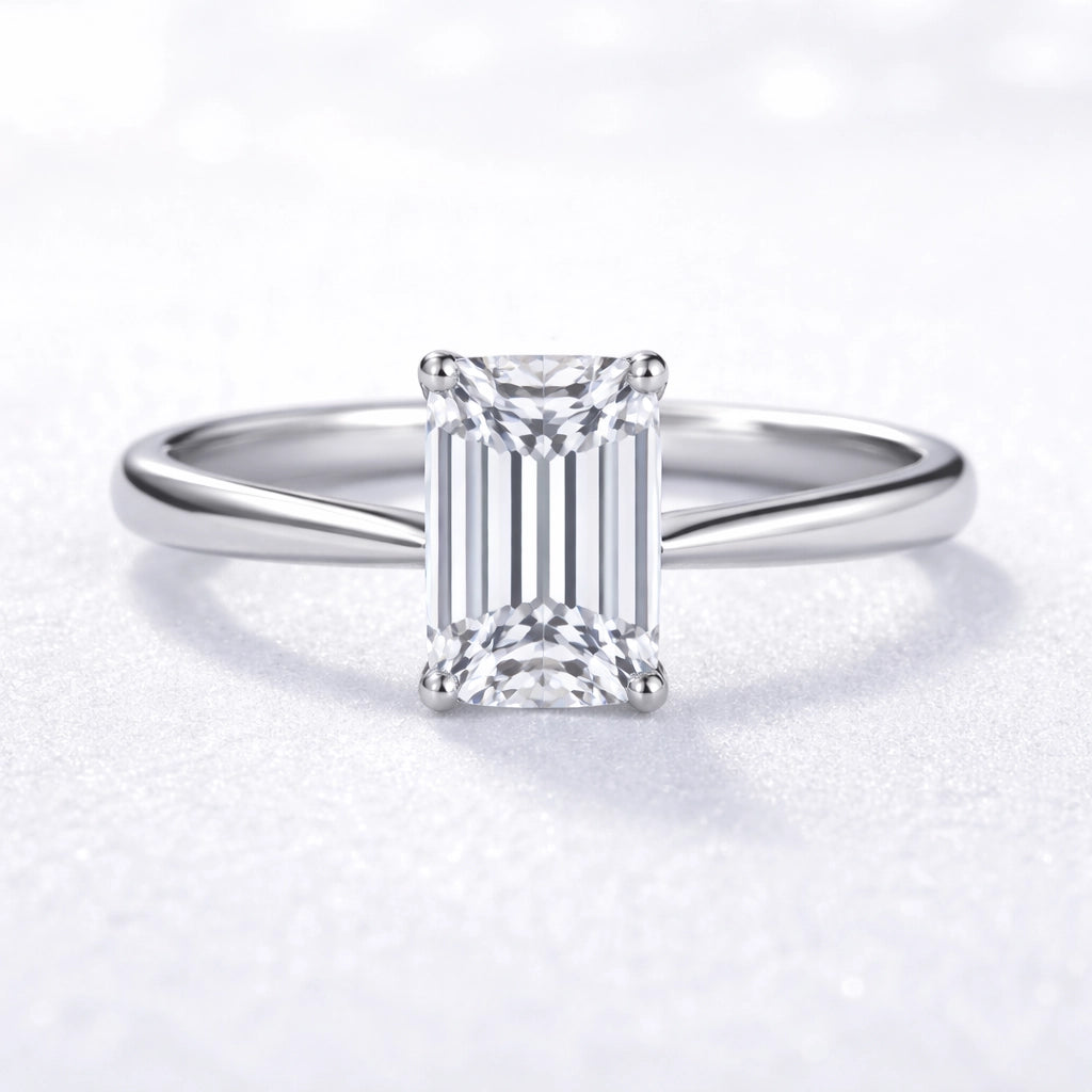 1ct Emerald Cut Lab Diamond Engagement Ring