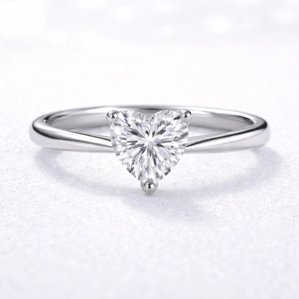 1ct Heart Lab Diamond Engagement Ring in 14K Gold