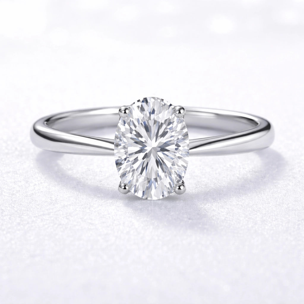 1ct Oval Lab Diamond Engagement Ring in 14K Gold