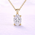 1ct Oval Cut Lab Diamond Pendant in 14k Yellow Gold