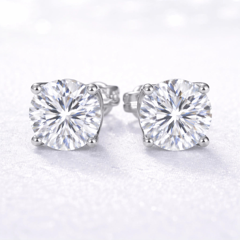1.5ct Round Lab Diamond Stud Earrings EF-VS, 14K gold | i Luv Jewelry