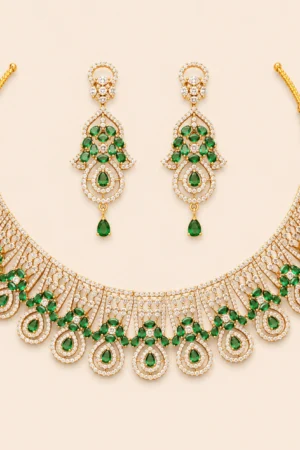 Golden Emerald Choker Set