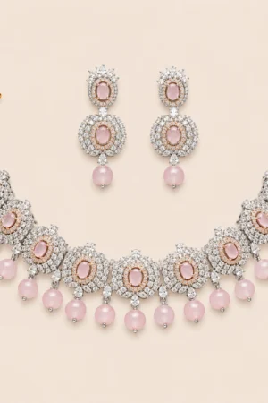 Blush Bead Fringe Set