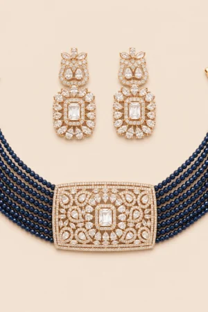 Midnight Beaded Choker Set
