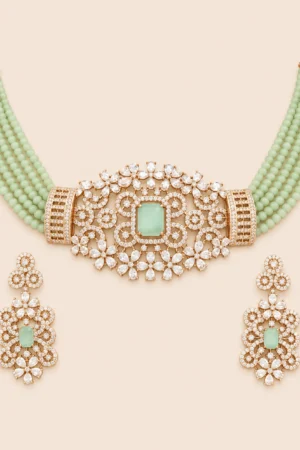 Mint Beaded Choker Set