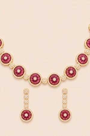 Ruby Halo Collar Set