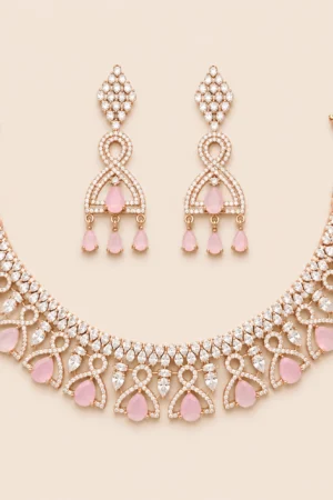 Rose Blush Fringe Choker