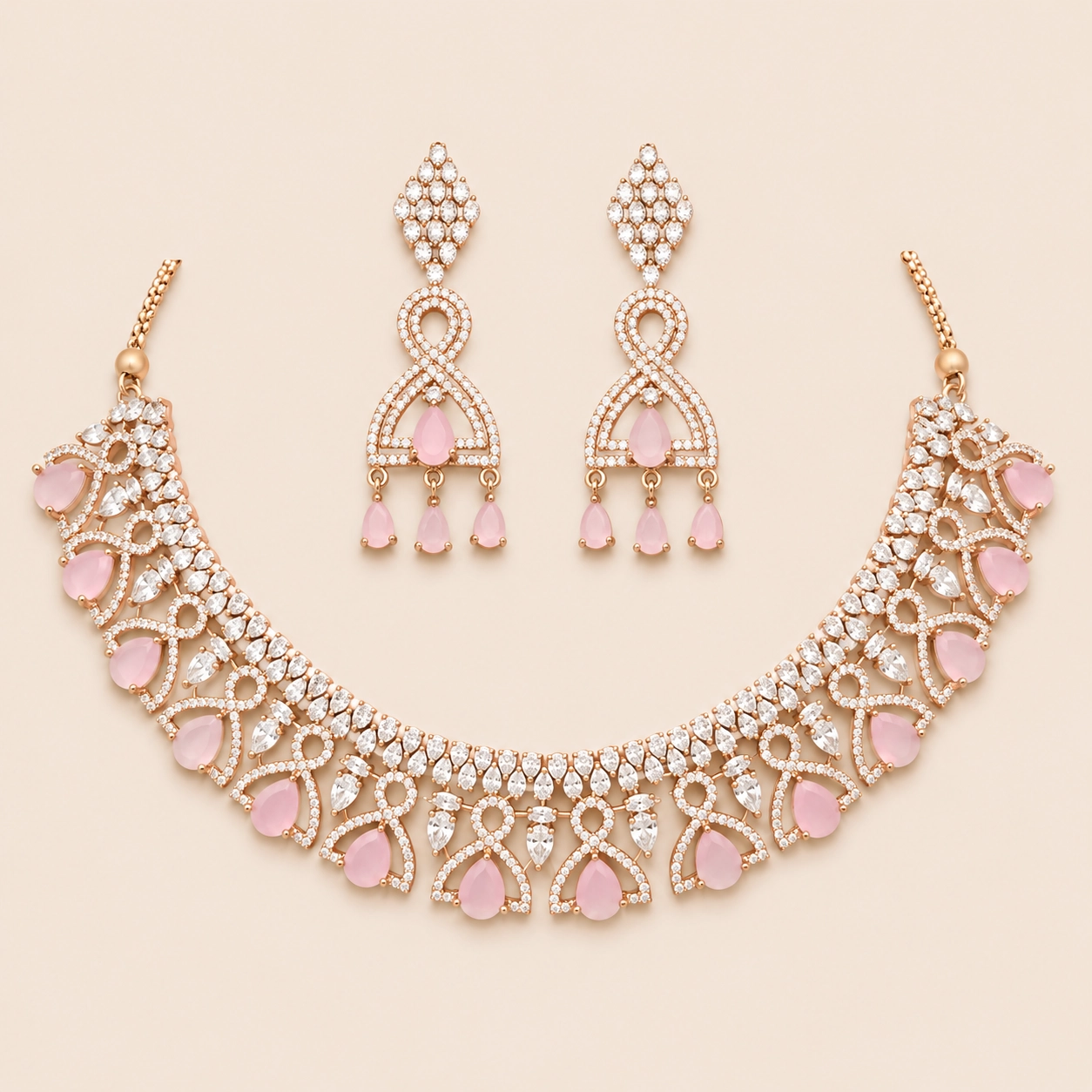Rose Blush Fringe Choker