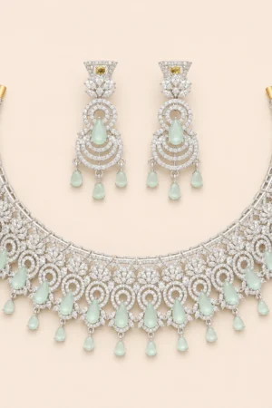 Silver Mint Fringe Set