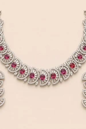 Ruby Crescent Collar Set