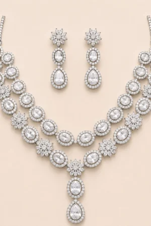 Silver Radiant Teardrop Set