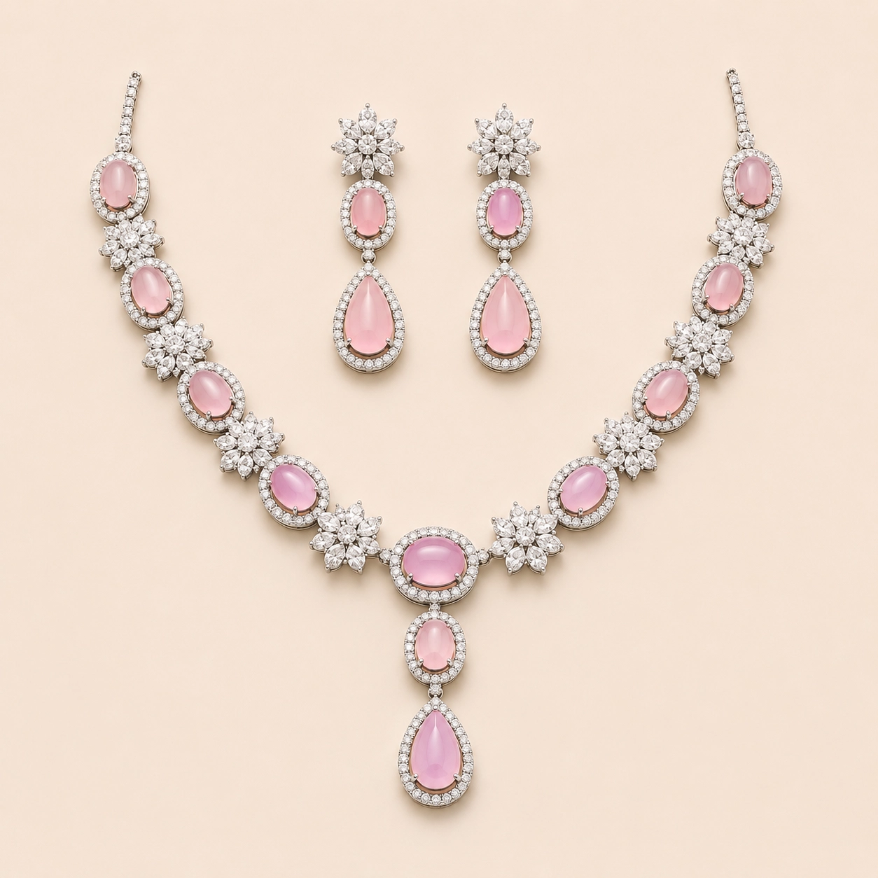 Silver Radiant Pink Set