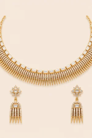 Spiked Crystal Collar Set
