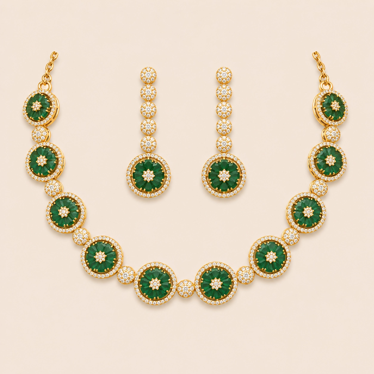 Emerald Sunburst Jewelry Set