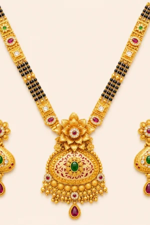 Teal Blossom Mangalsutra Set