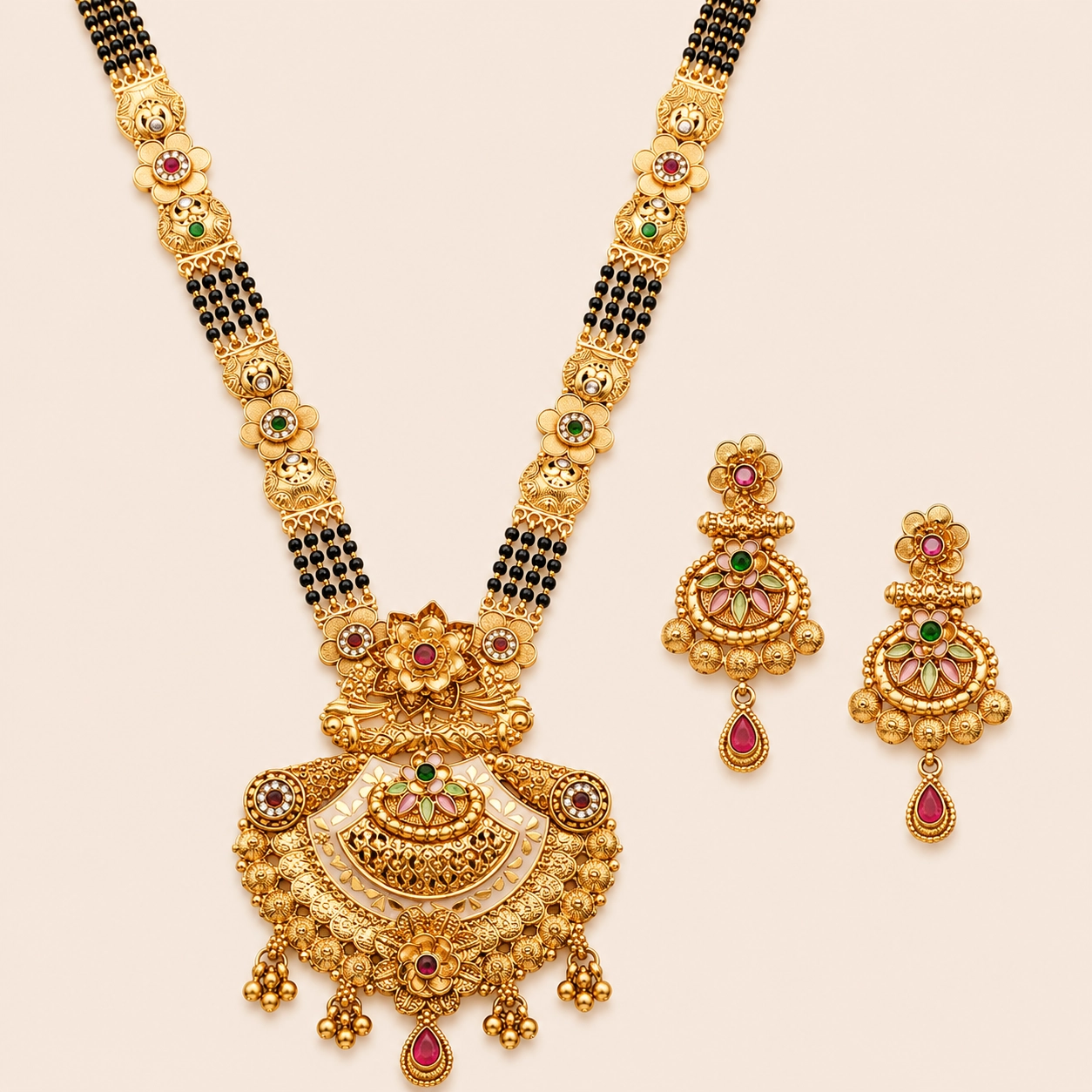 Blush Crescent Mangalsutra Set