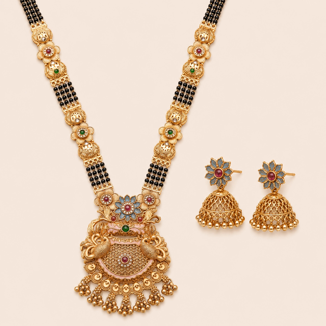 Peacock Blossom Mangalsutra Set
