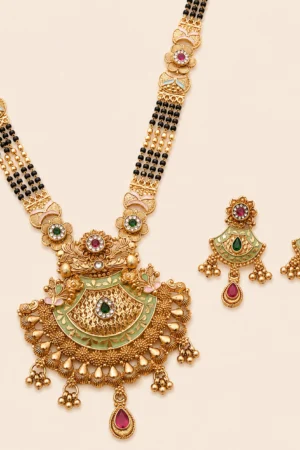 Vintage Emerald Mangalsutra Set