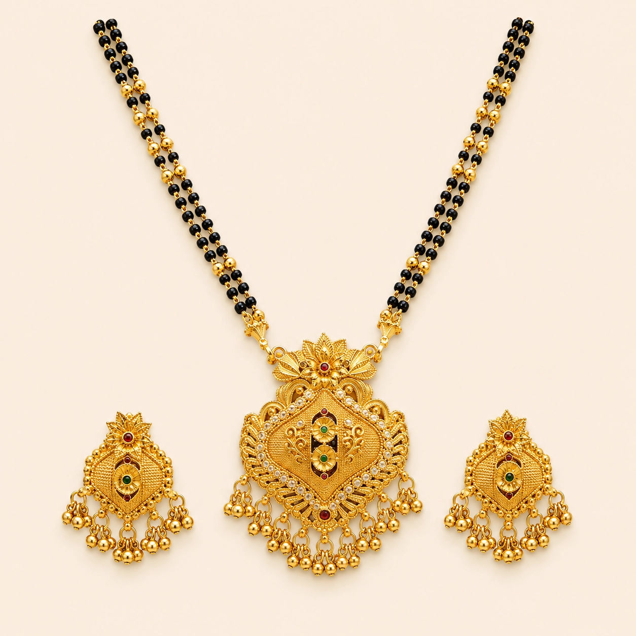 Layered Shield Mangalsutra Set