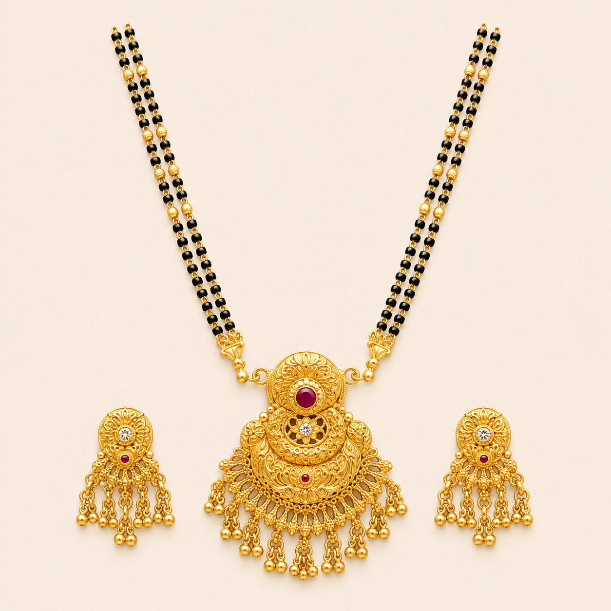 Diamond Shield Mangalsutra Set