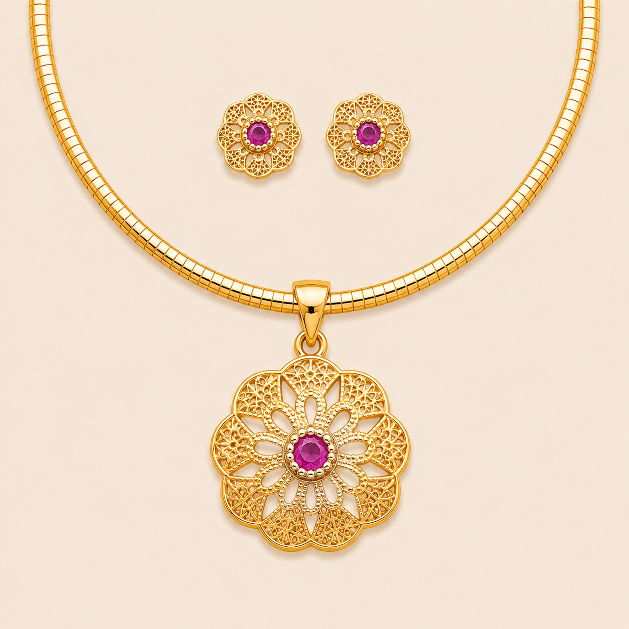 Blossom Filigree Collar Set