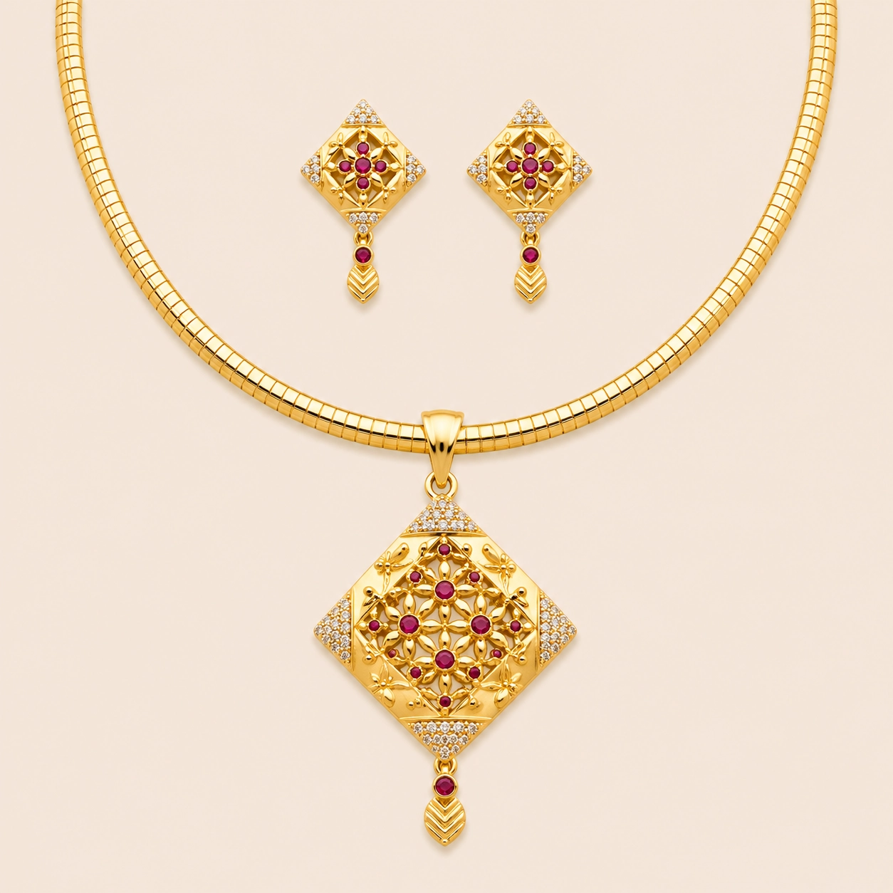 Mosaic Diamond Collar Set