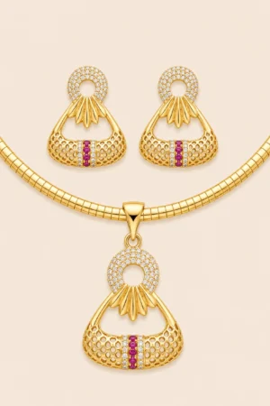 Ruby Filigree Collar Set