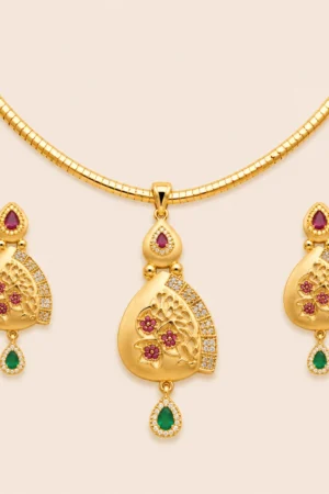 Emerald Drop Collar Set