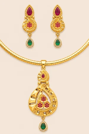 Matte Floral Pendant Set
