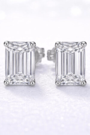 1.5ct Emarald Lab Diamond Stud Earrings EF-VS, 14K gold | i Luv Jewelry