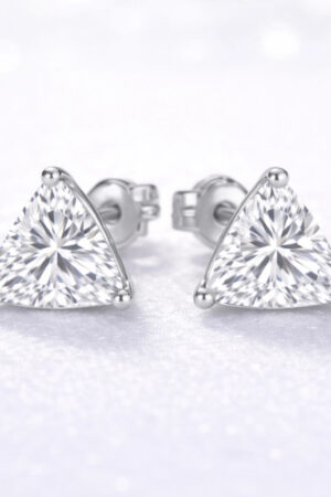 1.5ct Triangular Lab Diamond Stud Earrings EF-VS, 14K gold | i Luv Jewelry