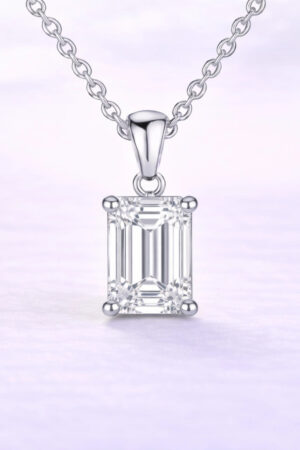 1ct Emerald Cut Lab Diamond Pendant in 14k White Gold