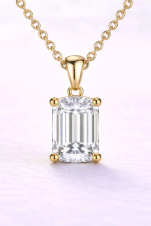 1ct Emerald Cut Lab Diamond Pendant in 14k Yellow Gold