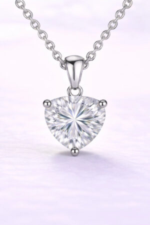 1ct Heart Cut Lab Diamond Pendant in 14k White Gold