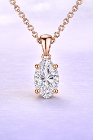 1ct Marquise Cut Lab Diamond Pendant in 14k Rose Gold
