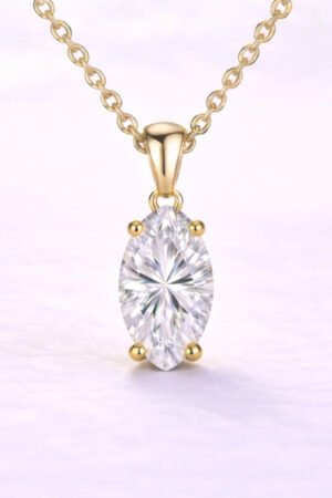 1ct Marquise Cut Lab Diamond Pendant in 14k Yellow Gold