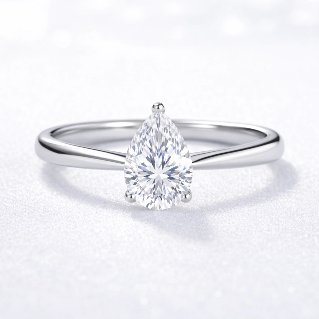 1ct Pear Lab Diamond Solitaire Ring | i Luv Jewelry