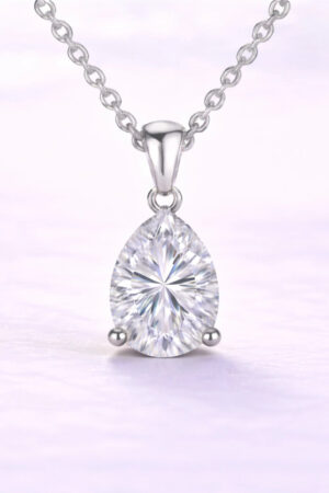 1ct Pear Cut Lab Diamond Pendant in 14k White Gold