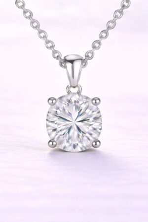 1ct Round Cut Lab Diamond Pendant in 14k White Gold