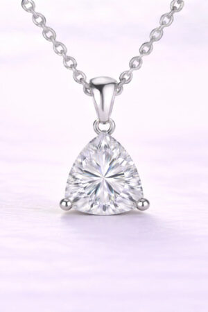 1ct Triangular Cut Lab Diamond Pendant in 14k White Gold
