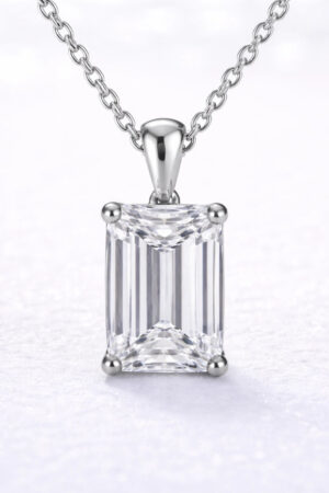 2ct Emerald Cut Lab Grown Diamond Pendant in 14k White Gold