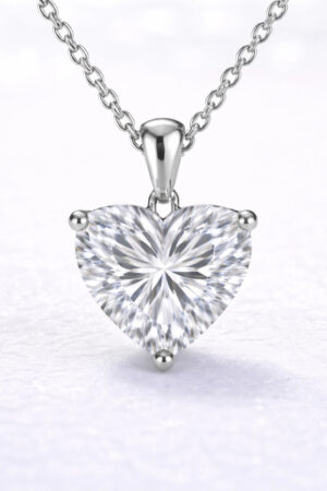 2ct Heart Cut Lab Grown Diamond Pendant in 14k White Gold