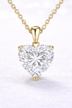 2ct Heart Cut Lab Diamond Pendant in 14k Yellow Gold