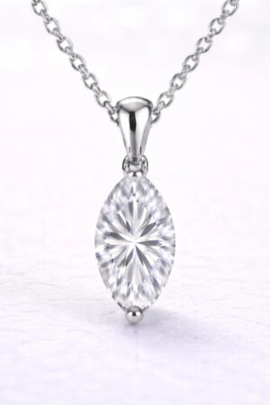 2ct Marquise Cut Lab Grown Diamond Pendant in 14k White Gold