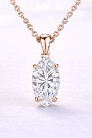 2ct Marquise Cut Lab Diamond Pendant in 14k Rose Gold