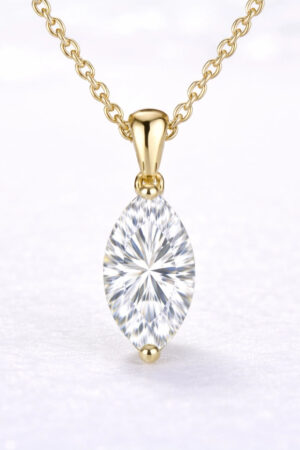 2ct Marquise Cut Lab Diamond Pendant in 14k Yellow Gold
