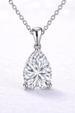 2ct Pear Cut Lab Grown Diamond Pendant in 14k White Gold