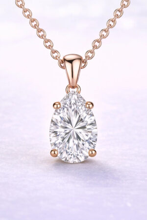 2ct Pear Cut Lab Diamond Pendant in 14k Rose Gold